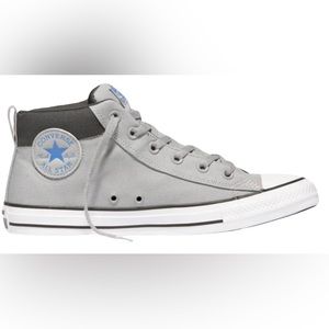 GRAY CHUCK TAYLOR ALL STARTS WITH ADDED ANKLE COMFORT GREY AND BLUE CHUCKS